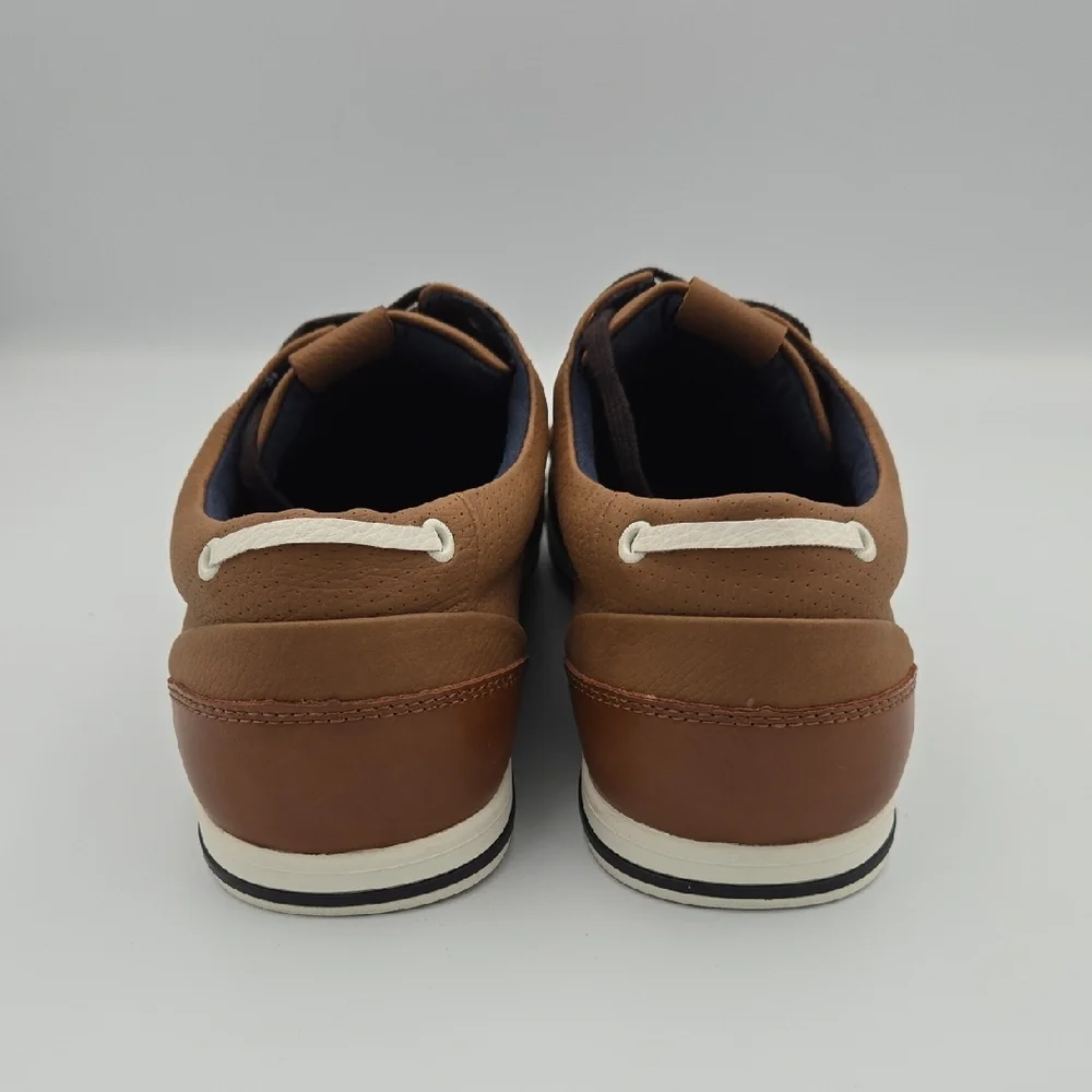 Aldo Men's Casual Boat Shoes, Brown with white sole, Size 10.5